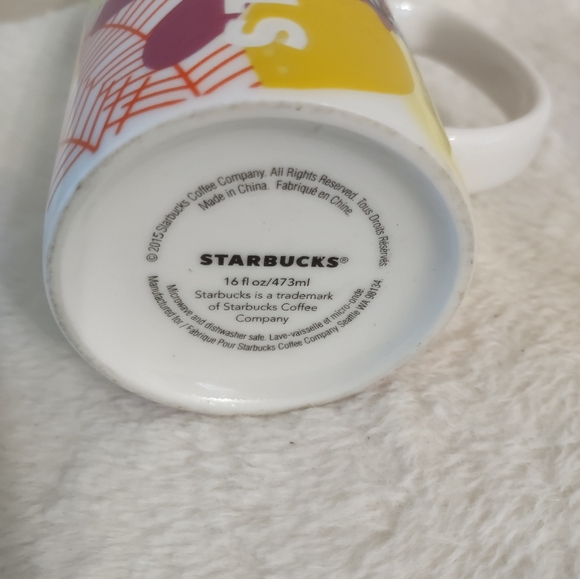 Starbucks Tropical Lemon Etched Fruit Ceramic Coffee Mug 16oz. - Picture 6 of 8